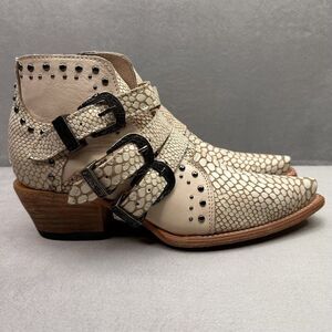 Freebird Cream and Black Ankle Boots. Final price posted